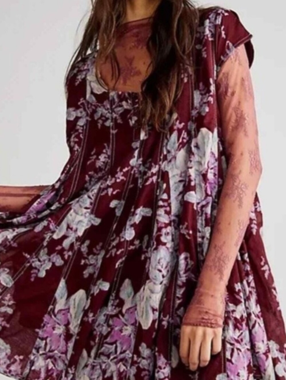 Free People Boho Sully Mini Dress Size Large.